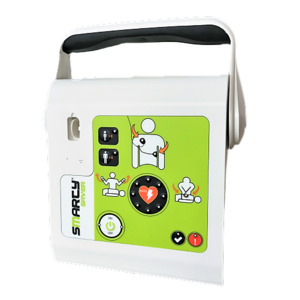 SMARTY SAVER Fully-Automatic Defibrillator c/w Case, Pads & Battery